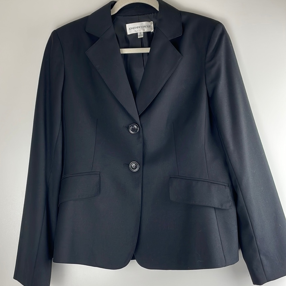 Jones New York Button Front Blazer Black Size 8